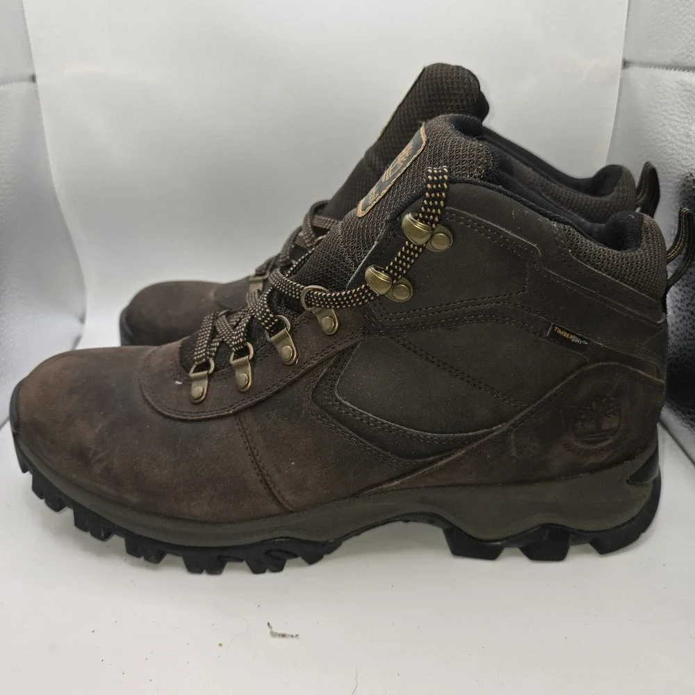 Timberland Men's 11.5 Hiking Boots Brown Leather Waterproof